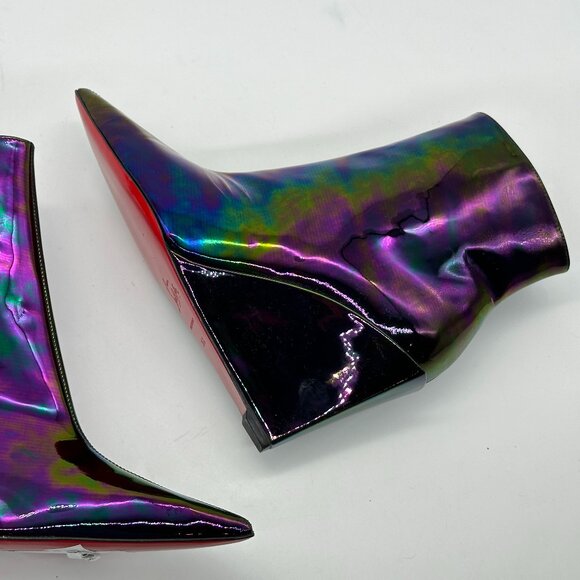 Christian Louboutin CONDORAGE BOOTY 85 Iridescent Wedge Heel Ankle Boots - Picture 12 of 14